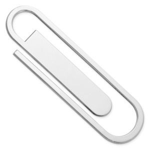 925 Sterling Silver Unique Paper Clip Shaped Book Mark or Money Clip